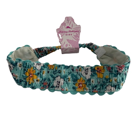 NWT Tommy Bahama Teal Blue Yellow Floral Scallop Flowy Dress & Headband 18 Month - Picture 8 of 10